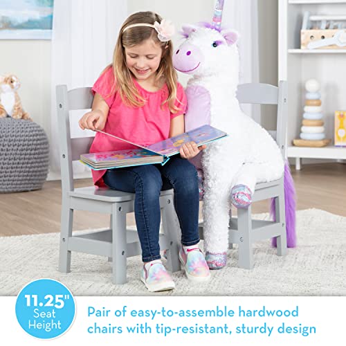 Melissa & Doug Wooden Chairs, Set of 2 - Gray Furniture for Playroom - Kids Wooden Chairs, Children's Wooden Playroom Furniture - image 2