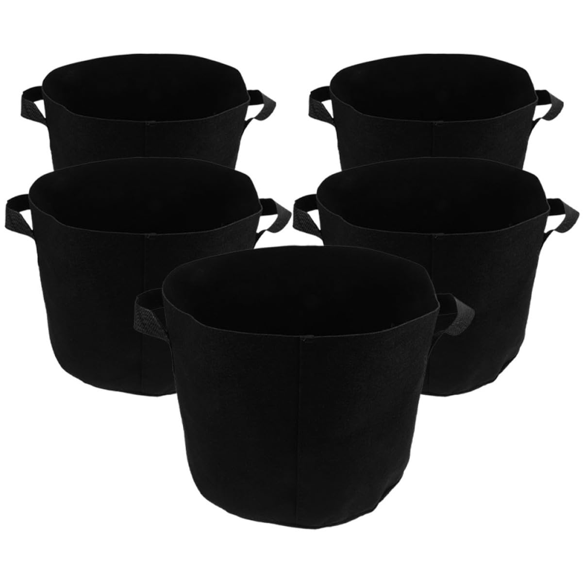ibasenice Bolsas de Cultivo para Vegetales y Plantas, 5 Unidades, Tejido No Tejido, Asas Cómodas, Macetas de Jardín Capacidad de 10 Galones