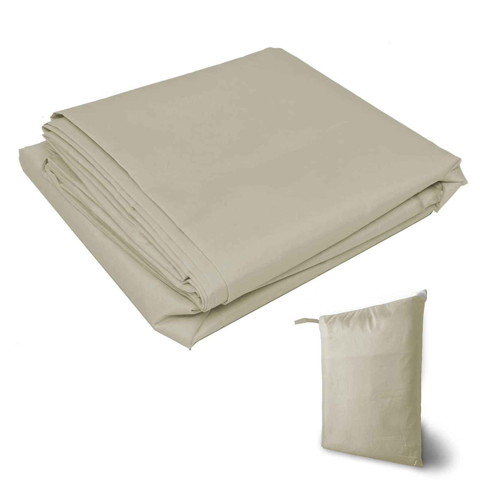 Pokrowiec na wannę z hydromasażem do spa na zewnątrz 220 x 220 x 85 cm wodoodporna ochrona przed promieniowaniem UV tkanina Oxford 210D kwadratowy beżowy pokrowiec do jacuzzi