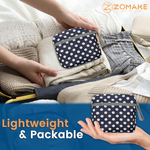 Image of ZOMAKE Ultra Lightweight Packable Backpack 25L, Foldable Hiking Backpacks Water Resistant Small Folding Daypack for Travel(Blue, White Polka Dot)