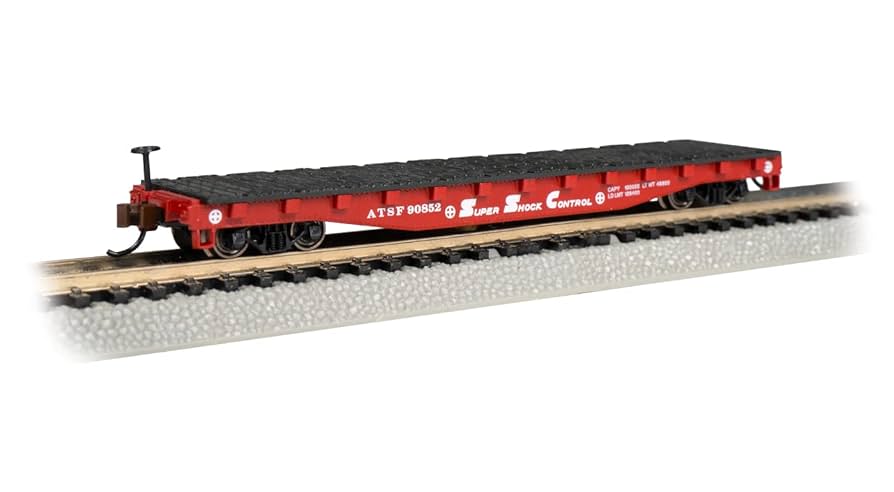 Amazon.com: Bachmann Trains - 52' Flat CAR - ATSF #90852 - N