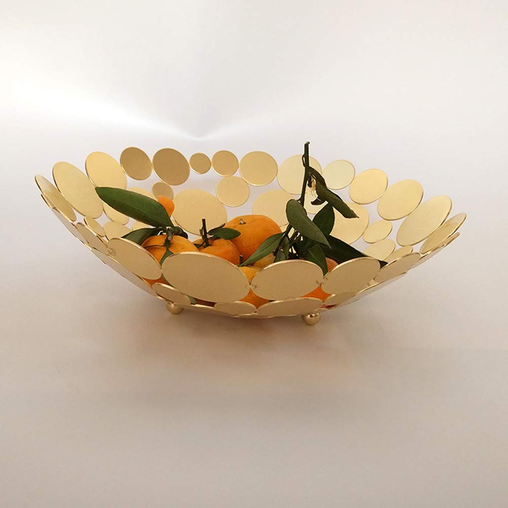 SUC-plateau Rond En Métal Doré Plat à Bonbons Doré, Plateau De Service