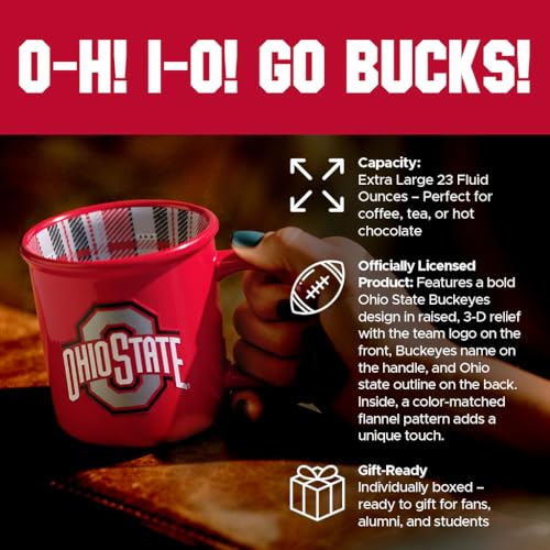Taza de cerámica grande Ohio State Buckeyes 23 oz miniatura 2