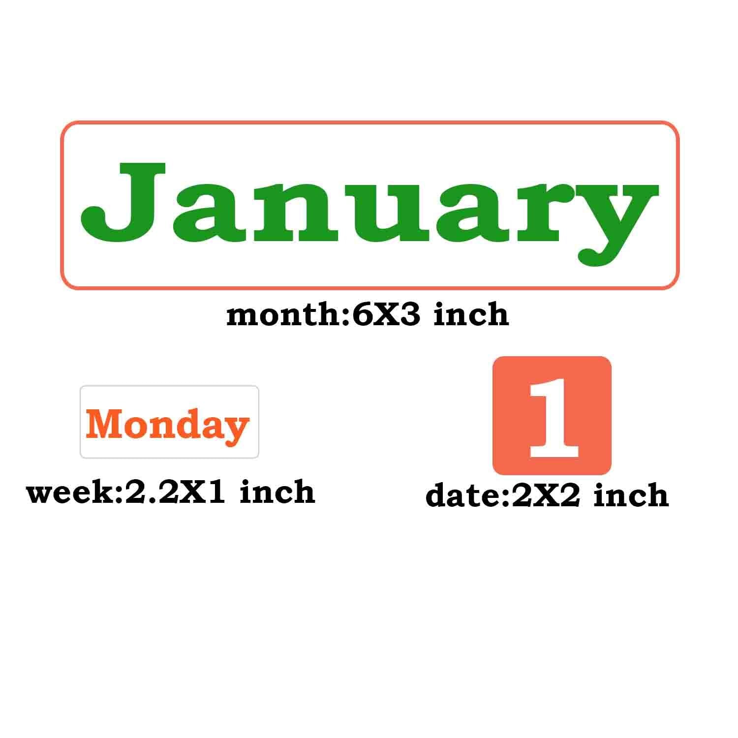 Imanes de Calendario para Pizarra Blanca y refrigerador, 50 Piezas de Colores magnéticos para días de la Semana y Meses para Aula y Oficina