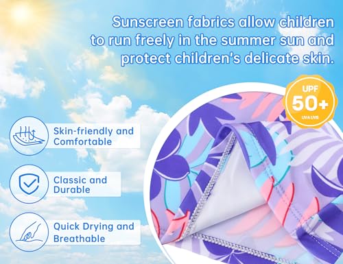 Image of Girls Tankini Swimsuit UPF50+ Ruffle 2 Piece Bathing Suit Full Coverage Kids Swimwear Ages 2-14 Years