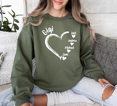 Merrvey Personalized Grandma Sweatshirts For Women With Grandkid Names Nana Sweatshirt Gigi Grammy Sweater Mothers Day Gifts For Grandma Gifts For Christmas Grandma Gift For Birthday thumb #2