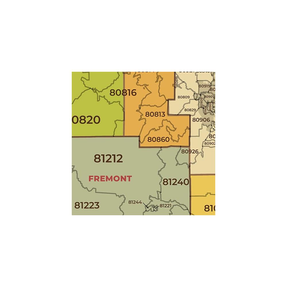 Colorado ZIP Code Map with Counties - Large - 48 x Philippines | Ubuy