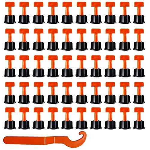 L 100pcs Strumenti per la costruzione della parete del pavimento in ceramica piana 100pcs Sistema di livellamento di piastrelle riutilizzabili Kit sistema di livellamento Kittile per piastrelle