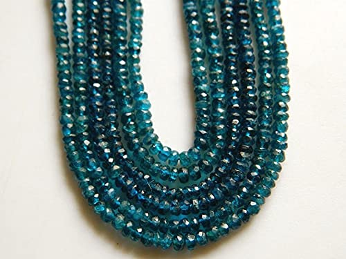 Apatite bleue facettée 4mm LKBEADS pour la création de bijoux en perles rondelles.