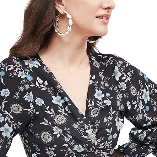 Image of Kibo Women's Floral Fit & Flare Yellow Dress (LVD1006-B)
