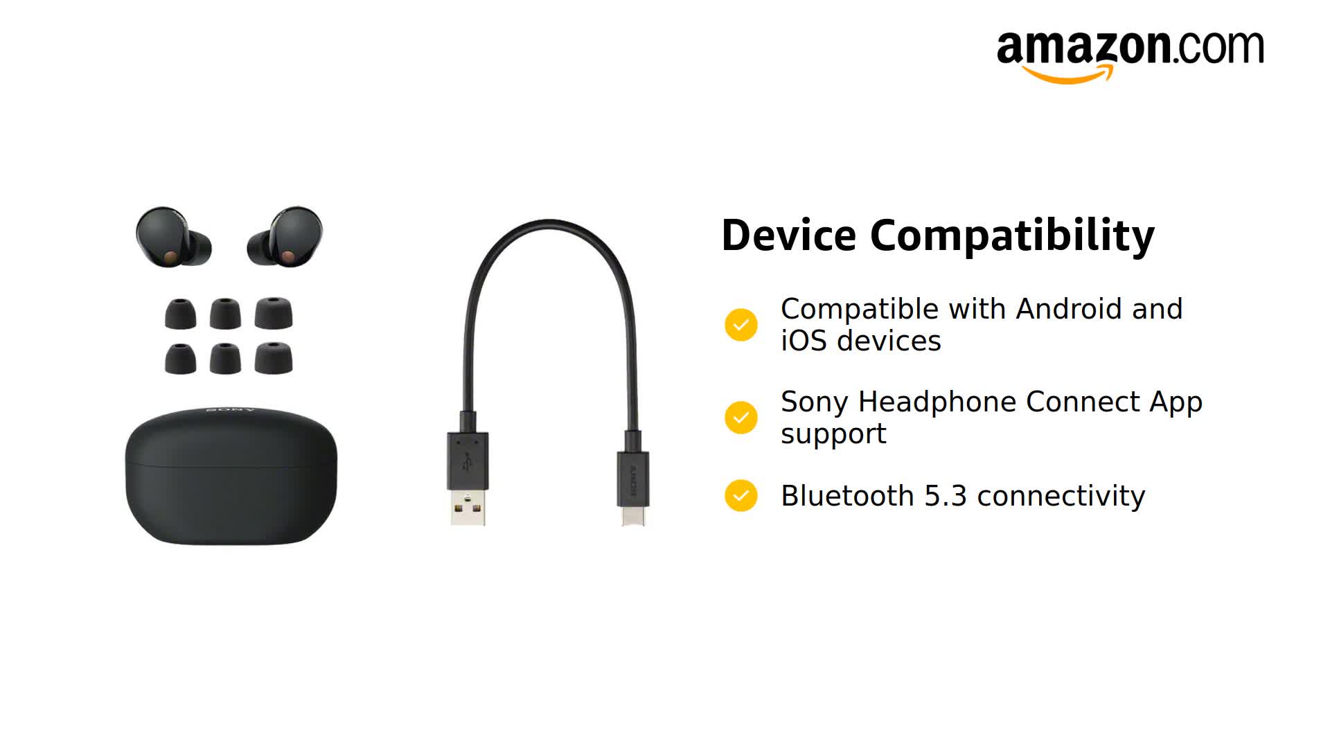 Amazon.com: Sony WF1000XM5/B Industry Leading Noise Canceling