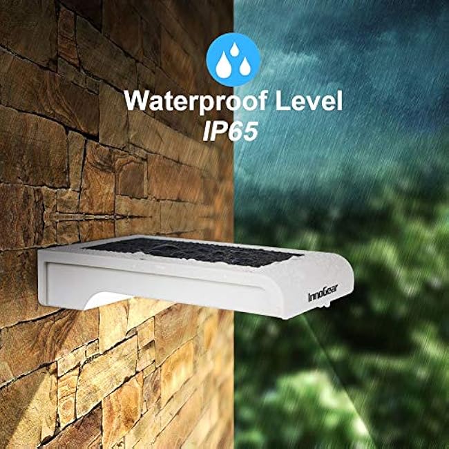 InnoGear Gutter Lights, 24 LEDs Outdoor Solar Lighting Wall Mount Motion Sensor for Security, IP65 Waterproof for Yard Porch Patio, Pack of 4