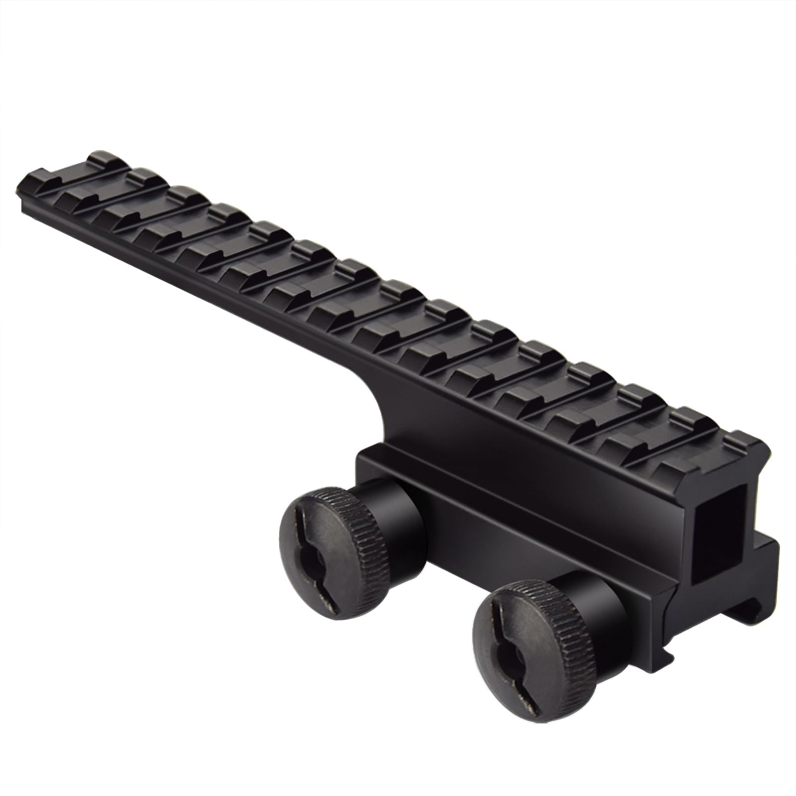 Feyachi Riser Mount, taktyczny wysokoprofilowy adapter Picatinny Weaver Rail Flat Top Mount Adapter i riser do lunety i optyki, 2,5 cm wys. x 14,5 cm dł., 14 przegródek