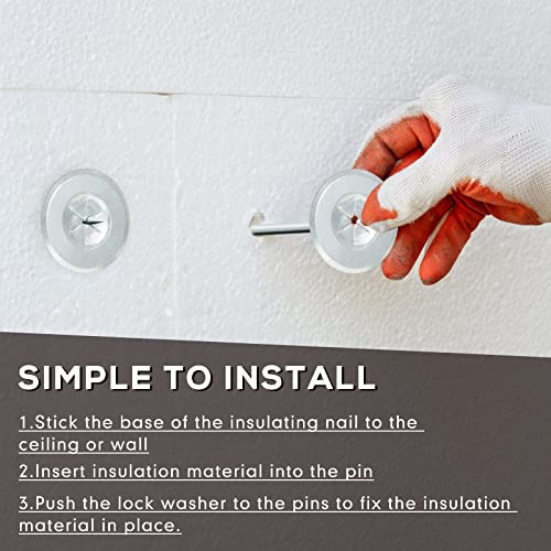 1.5 Inch Perforated Insulation Pins Self Locking Washers Flat Washer Round Galvanized Steel Plaster Washers For Wall And Ceiling (500 Pieces) #TOP3
