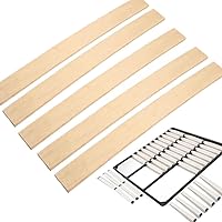 Plywood Replacement Bed Slats for Metal Frames & Sofa Beds - 39.3" Ergonomic Pack of 5, Tool-Free Install