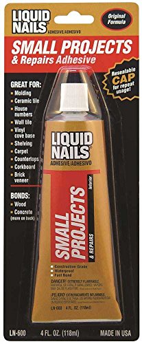 Liquid Nails 810403 Liquid Nails, Small Projects & Repairs Adhesive, 4 Oz. Tube