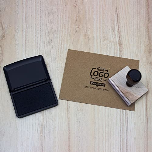 Custom Logo Stamp - Wood Handle Logo Stamp - Personalized Rubber Hand Stamp - Wooden Hand Stamp With Custom Logo - Multiple Size Options Available - Upload Your Own Logo #TOP4