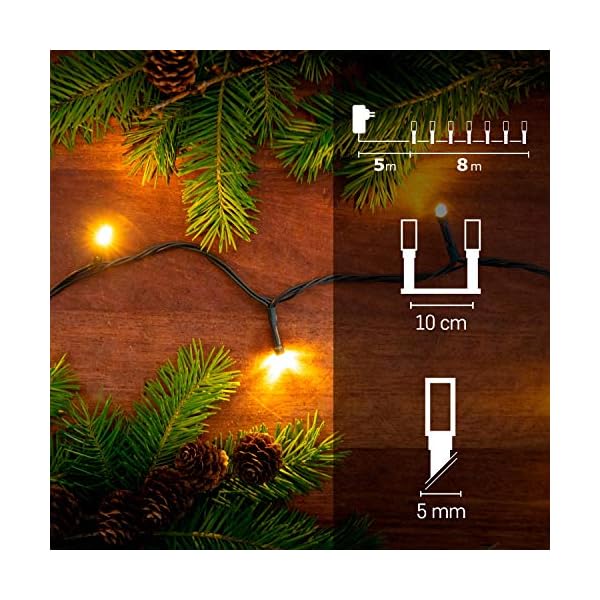 Emos LED Lichterkette Classic mit Timer-Funktion | LED Deko Länge 4m, 40 LEDs, 230V mit Stecker, Lichterkette Innen und… – Bild 3