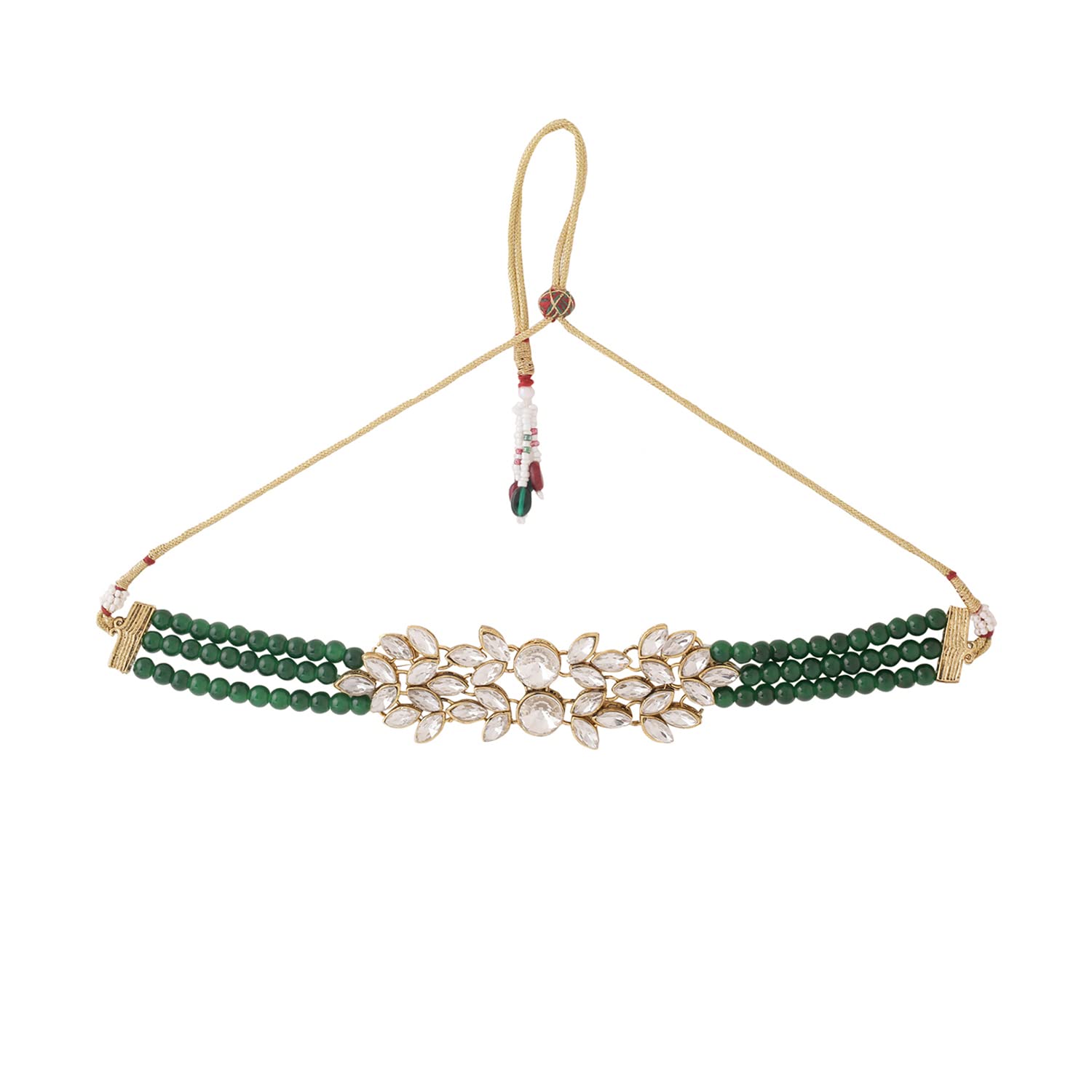 Kundan Necklace Set for Women - Beaded Choker Jewelry Set