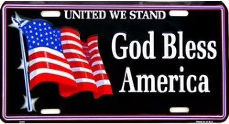 United We Stand - God Bless America License Plate