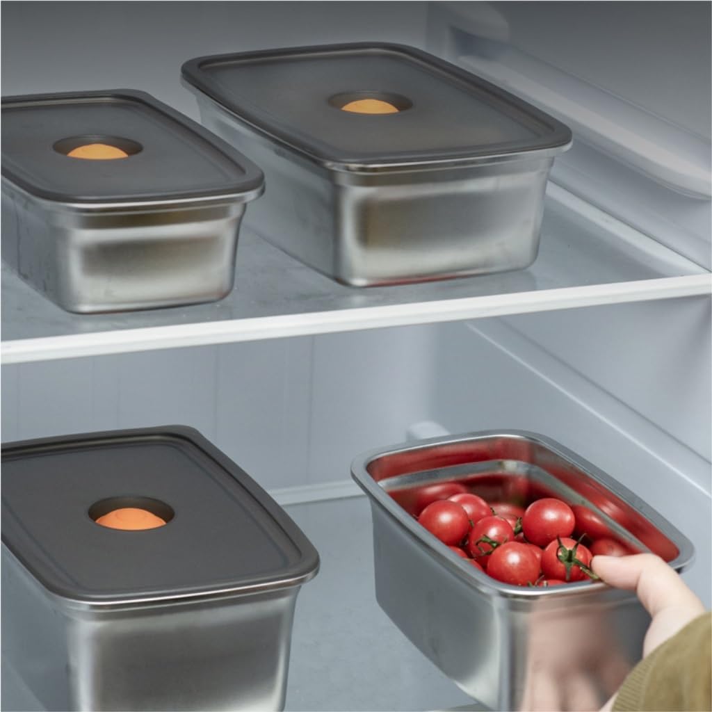contenitori per alimenti Scatola di conservazione della freschezza in acciaio inossidabile Scatola sigillata Scatola del congelatore for frigorifero Scatola di conservazione degli alimenti Scatola sig
