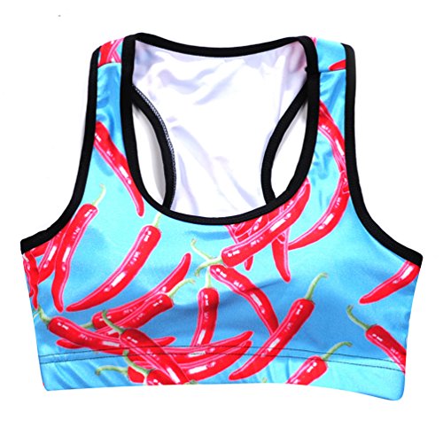 Image of Sister Amy Women's Aerobics Gym Dance Yoga Vest Printed Sports Bra Top Vest