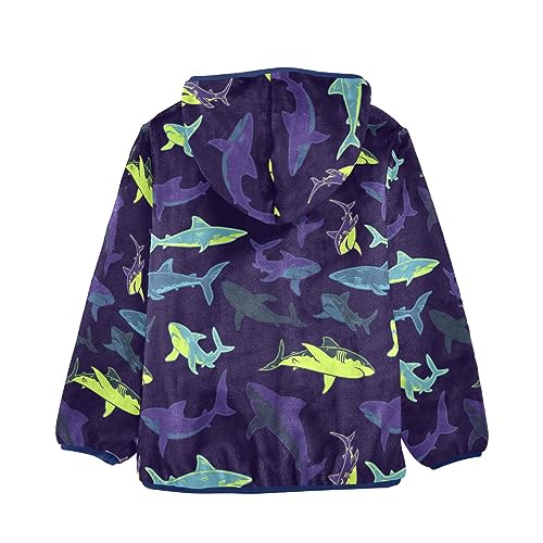 Shark Boys Fleece Hoody Jacket Zip Up Coat Warm Fall Winter Plush Jacket Long Sleeve Outerwear2