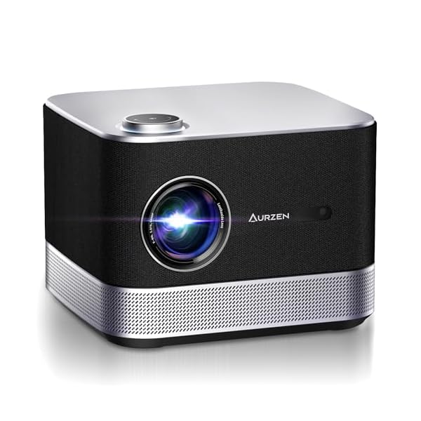 3-in-1 Projector 4K Supported, AURZEN BOOM 3 Smart Projector with WiFi and Bluetooth, 3D DoIby Audio & 36W Speakers, Auto Focus & Keystone, Netflix Official 500 ANSI Home Outdoor proyector, Black