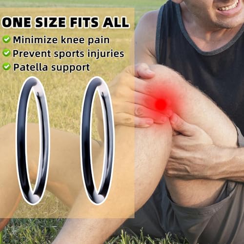 Image of Lyreh 4pcs Patellar Tendon Support Strap, Silicone Patella Band Elastic Stabilizer Patella Knee Brace for Women Men Running Basketball Hiking Soccer Jumpers Gym Sports (Black White Mix)