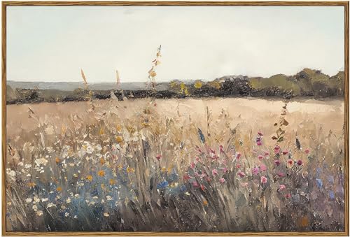 Peinture fleurs sauvages d'automne pour décoration murale de salon rustique