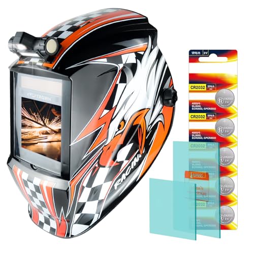 Image of TRQWH Welding Helmet Auto Darkening Large Viewing True Color Solar Powered Welding Mask with 4 Arc Sensor Adjustable Wide Shade Range 4~5-8 /9-13 Welder Mask with Grinding