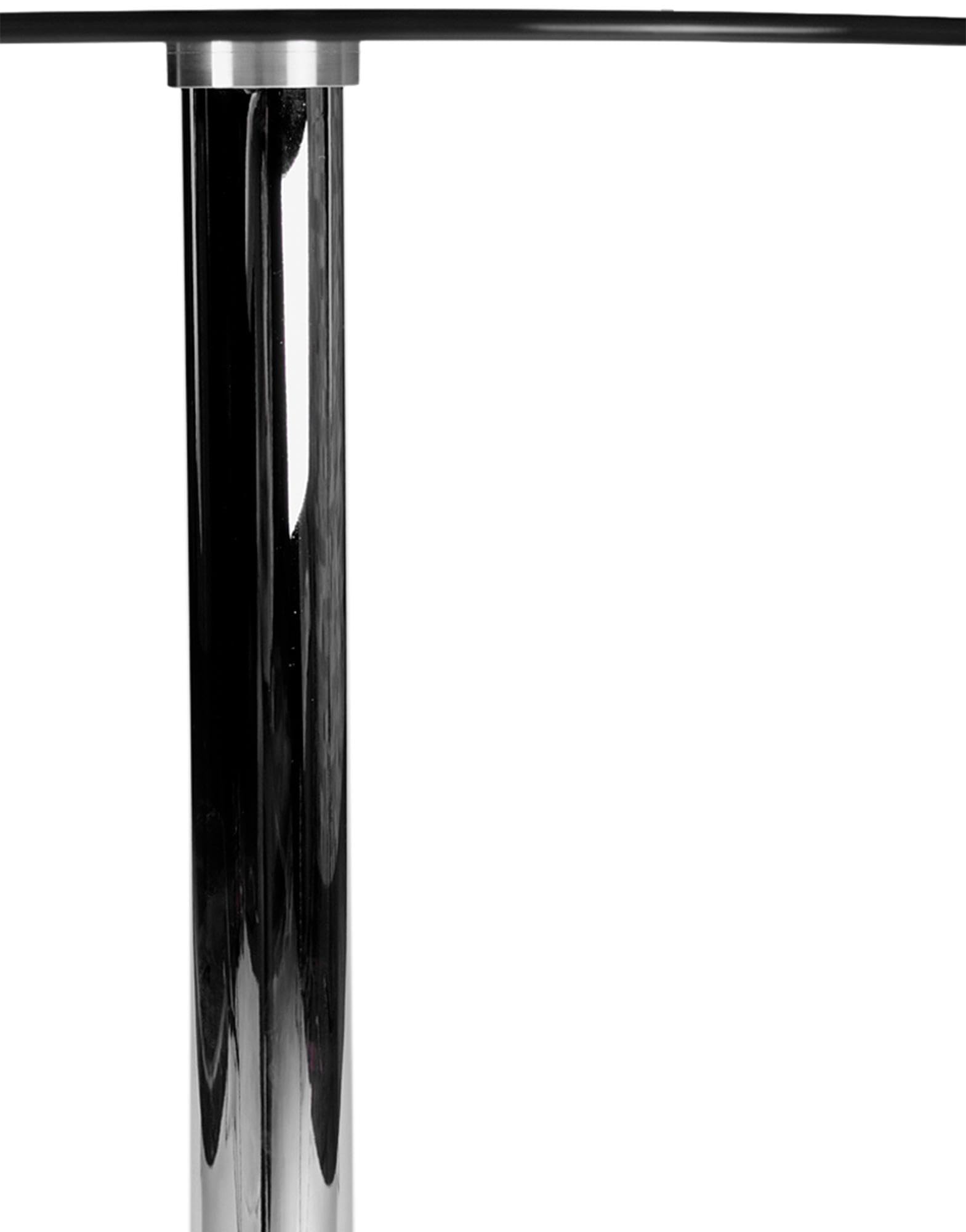 CLP Tavolo In Vetro Rotondo Di Sicurezza Ø 60 CM, H 70 CM I Tavolo Bar Con Piedistallo In Metallo Cromato I Tavolino Appoggio Moderno, Colore:vetro trasparente