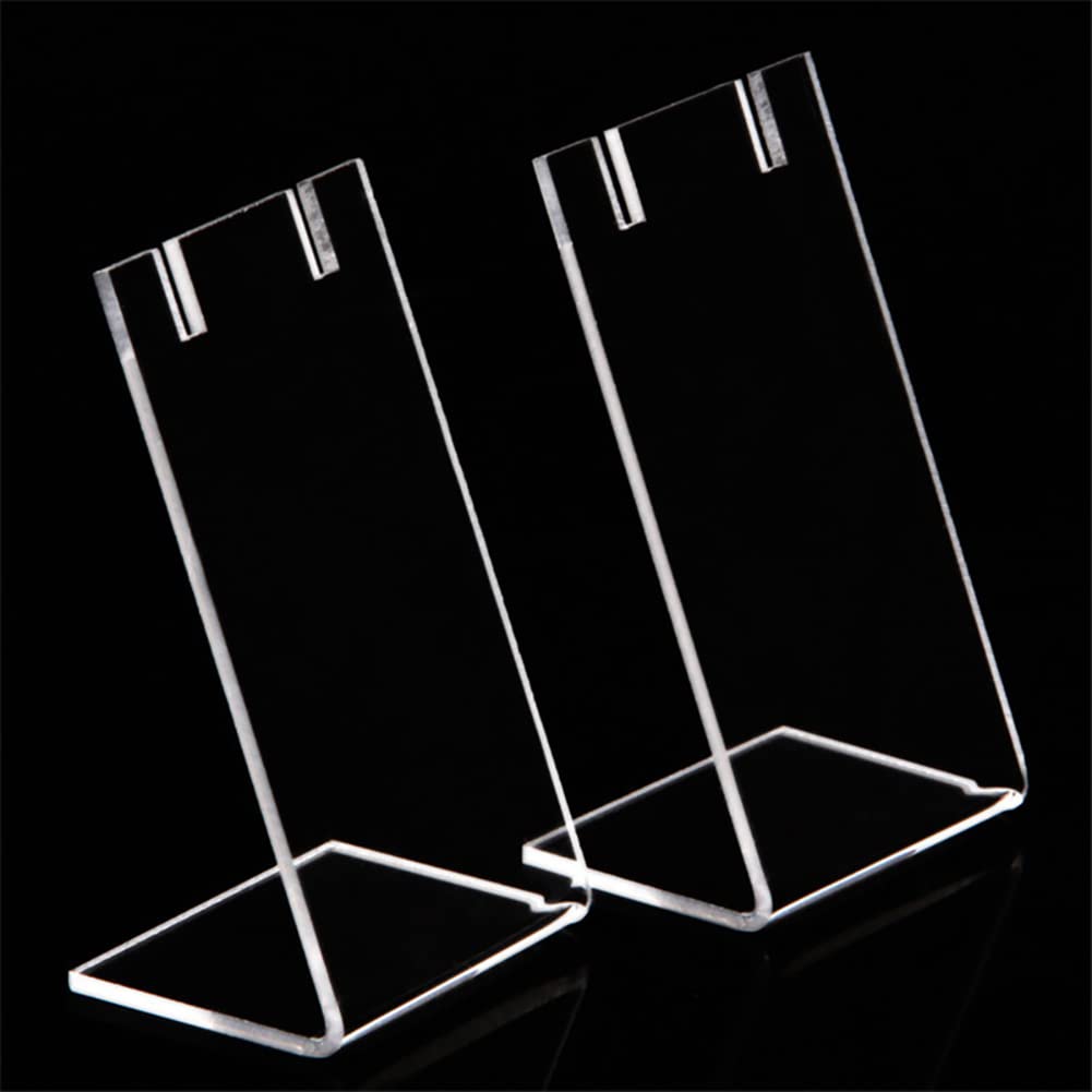 UUYYEO 4 Pcs Acrylic Earring Display Stand Single Pair Earring Holder L Shape Jewelry Display Rack