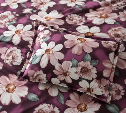 Image of 7D 400TC Cotton Feel Glace Cotton Elastic Fitted Bedsheet Queen Size || Includes 1 Double Bed Elastic Bedsheet Queen Size with 2 Pillow Covers (60 inch x 78 inch Inches, Jasper)