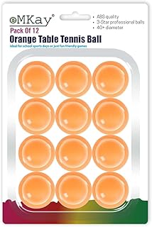 Pack of 12 Ping Pong Table Tennis Balls (3-Star 40+ High-Performance ABS Material Training Balls) Ideal for Indoor and Outdoor Table Tennis - ORANGE