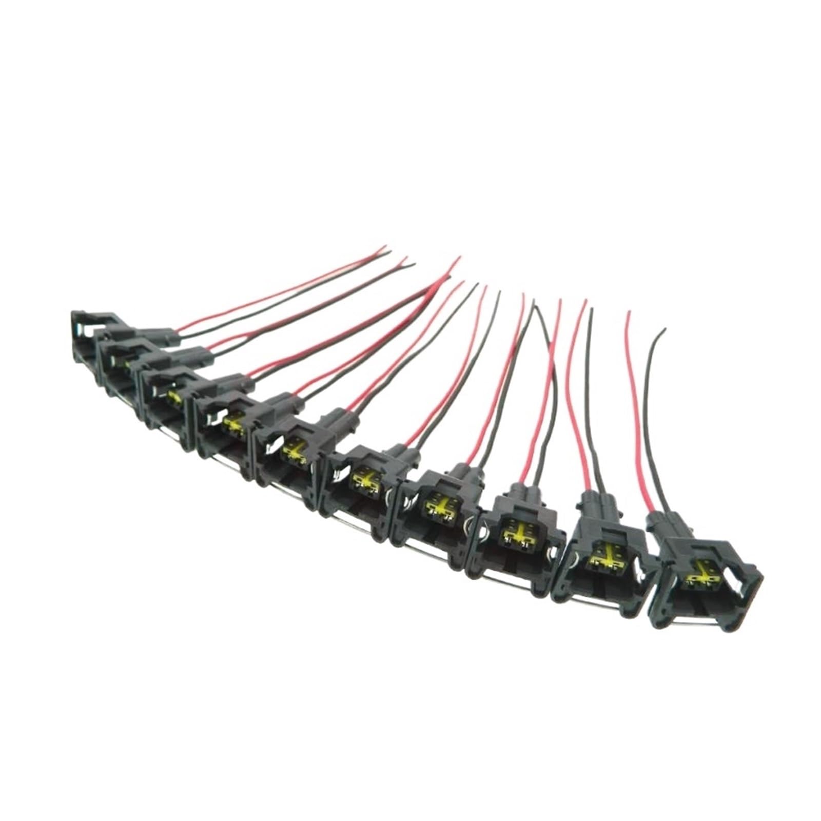 Laiyonggr 10Pcs Set Ev1 Fuel Injector Plugs Connector For Bosch440cc 650Cc 850Cc 1000Cc Fuel Injector With Pin And Wire Fuel Injector Connector Harness(10Pcs)