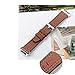 bayite Leather Bands Compatible Fitbit Ionic, Genuine Leather Replacement Accessories Straps Wristband Women Men, Coffee Brown