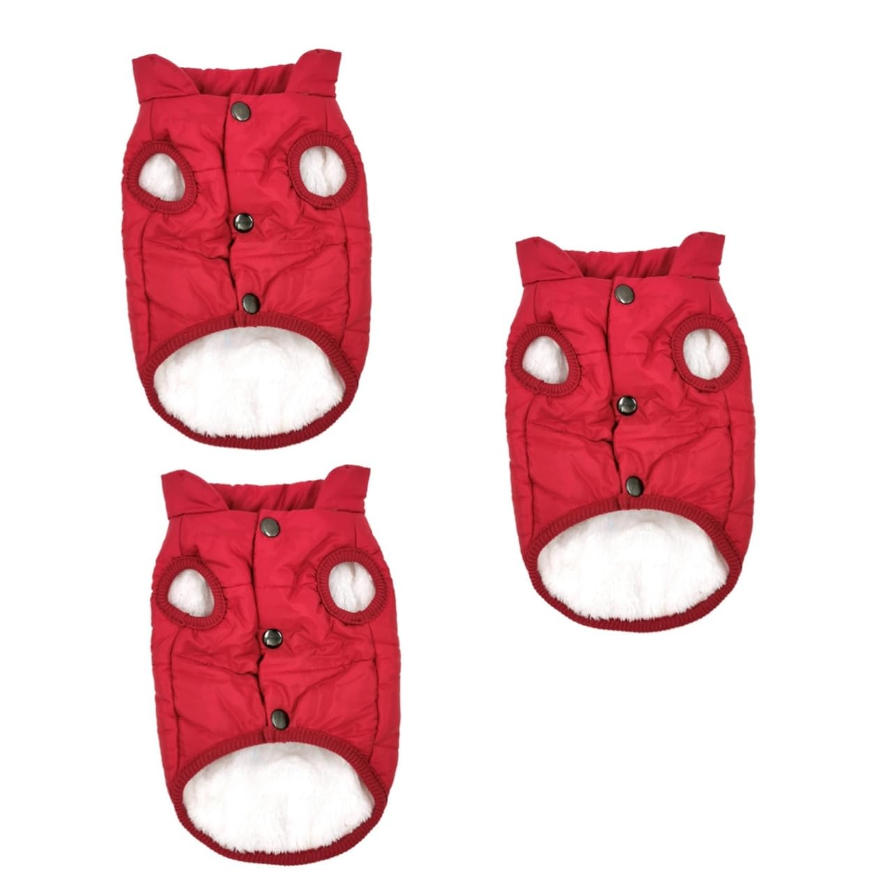 SUPVOX 3pièces Gilet Chaleur Hiver pour Chien Douillette Et Résistante Froid pour Animaux De Compagnie Vêtements Hiver pour Petits Et Moyens Chiens Rouge XS