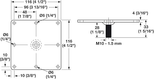 Juego de 4 patas de mesa Hafele de 34 12 pulgadas, acero, color negro