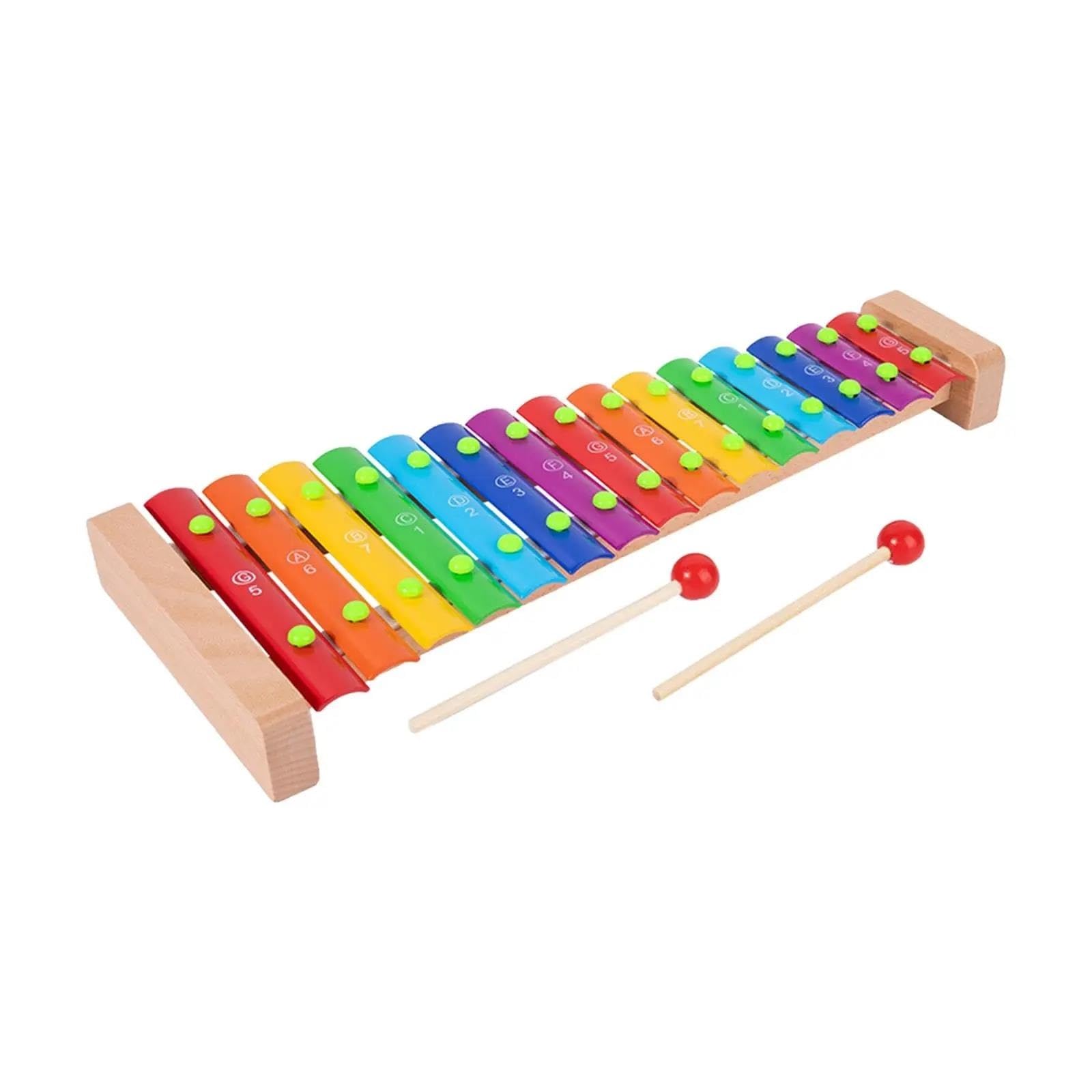 Xilófono de percusión de xilófono Glockenspiel duradero de Metal de 15 notas para principiantes Kit De Glockenspiel Profesional (Color : 2)