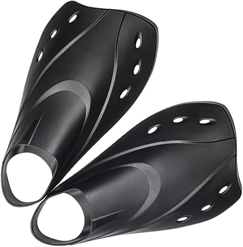 VANZACK Aletas cortas ajustables de natación para adultos, ligeras, para entrenamiento, esnórquel, buceo, ajuste cómodo para hombres y mujeres