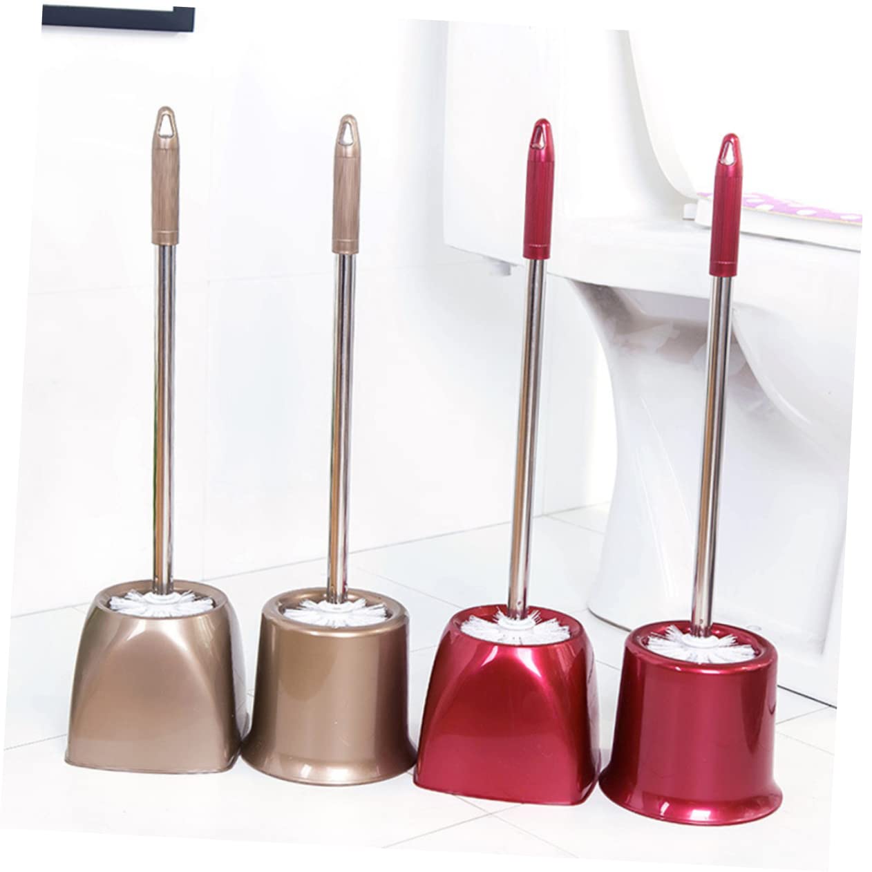Cabilock Escobillero Baño Cepillo De Baño Inoxidable Soporte Redondo Herramientas De Limpieza Diseño Moderno