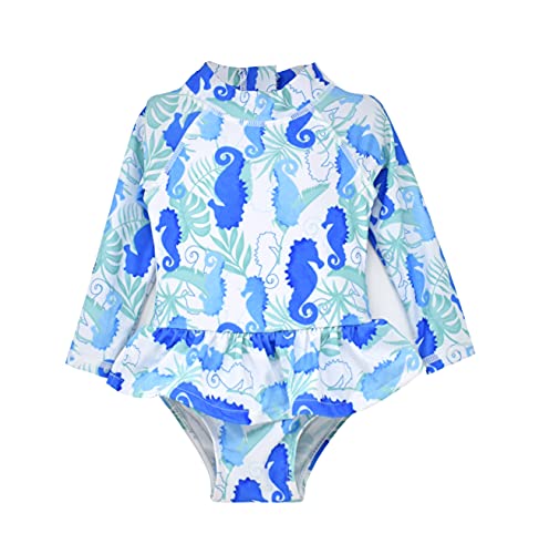 Image of Flap Happy Baby Girls' UPF 50+ Alissa Infant Ruffle Rash Guard Swimsuit