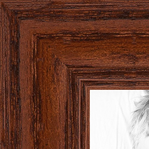 ArtToFrames 11x14 Inch Brown Picture Frame, This 1.25" Custom Wood Poster Frame is Walnut Stain on Solid Red Oak, for Your Art or Photos - Comes with Regular Glass, WOM0066-59504-YWAL-11x14