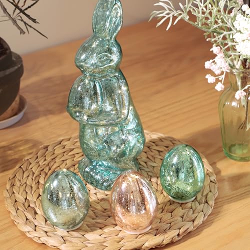Luces huevo de vidrio artesanal para decoración de Pascua miniatura 7