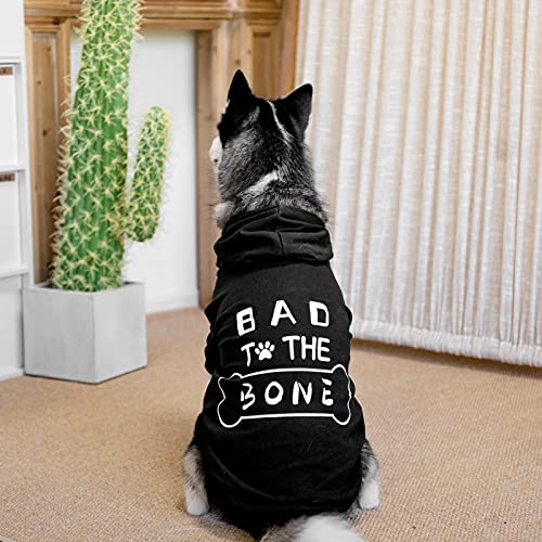 Dog Hoodies Bad The Bone Printed - Cold Protective Winter Coats Warm Puppy Pet Dog Clothes Black Color Extra Large - Image 7