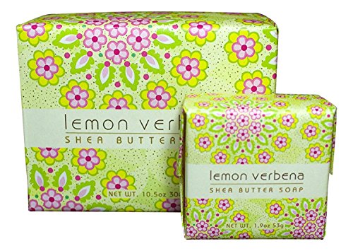 Bundle of 2 Greenwich Bay Trading Co. Soaps - 10.5oz Bath Soap Bar and Matching 1.9oz Hand Soap Bar (Lemon Verbena)