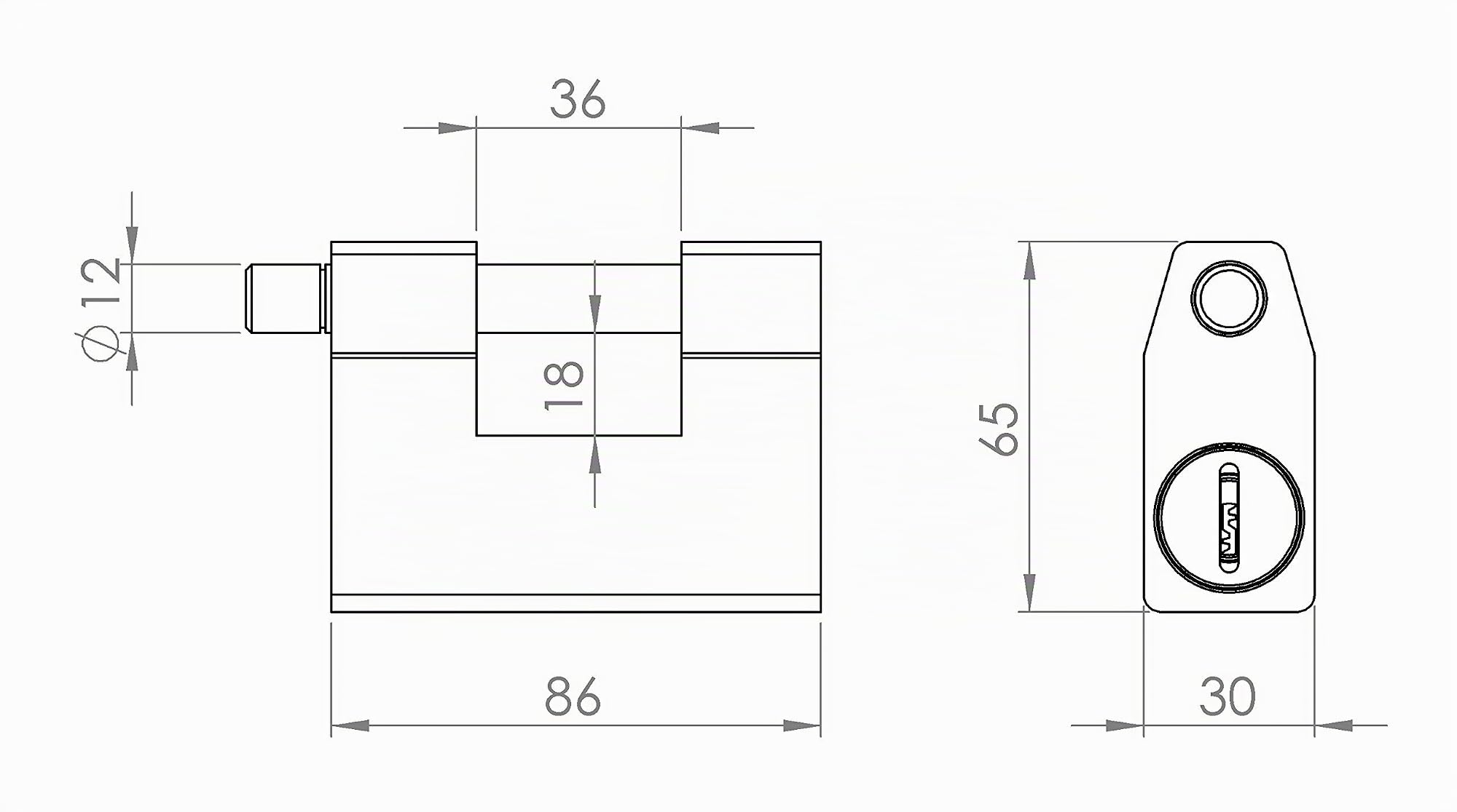 F.T. SERIE 928 SCUDO - Lucchetto Kit di Sicurezza per Serranda Avvolgibile Negozi Locali Commerciali (Chiave di sicurezza)