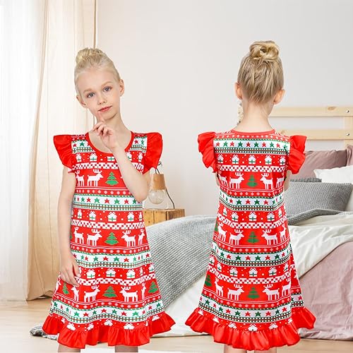 Image of Sylfairy Girls Nightgowns, Unicorn Nightgown Princess Pajama Dresses for Girls Sleepwear Nightie