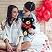 Civaner Valentine Bear Stuffed Animal Gift with Rose Funny Cute Bear Plush Stuffed Animal for Kids Toddler Mother Girlfriend Valentine Birthday Wedding, 11.8 Inches(Black)